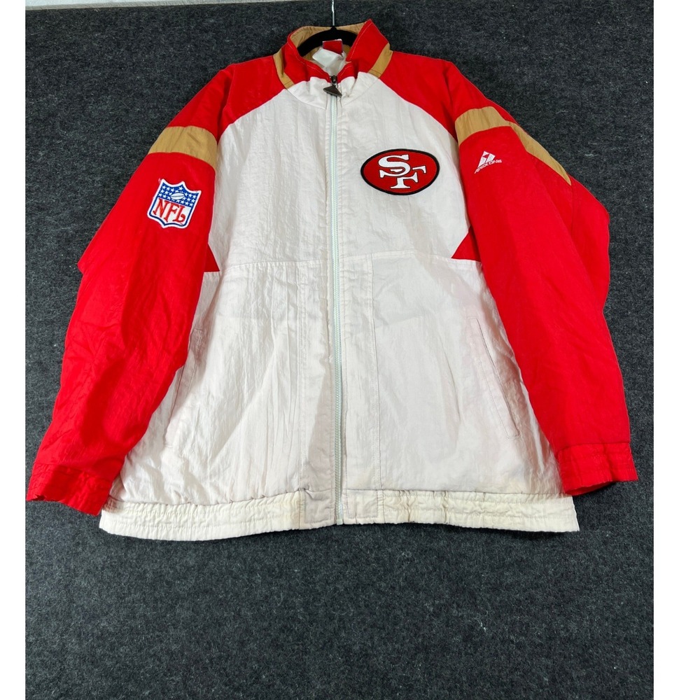 Vintage 90s San Francisco 49ers NFL Windbreaker Jacket Mens 2XL Red Apex One